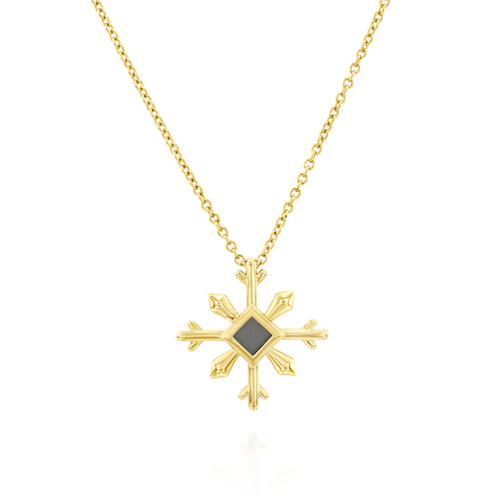 Snowflake Necklace | Gold and White