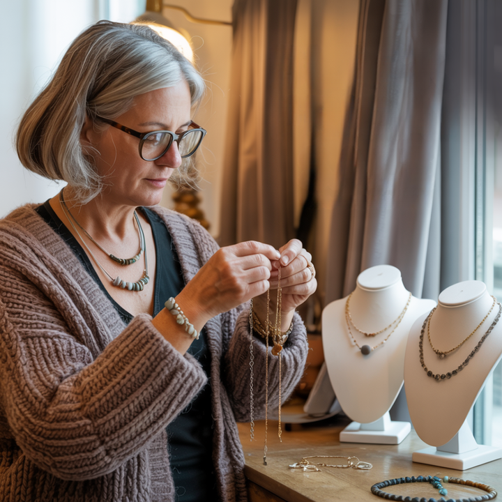 Snowflake Necklace | Gold and White