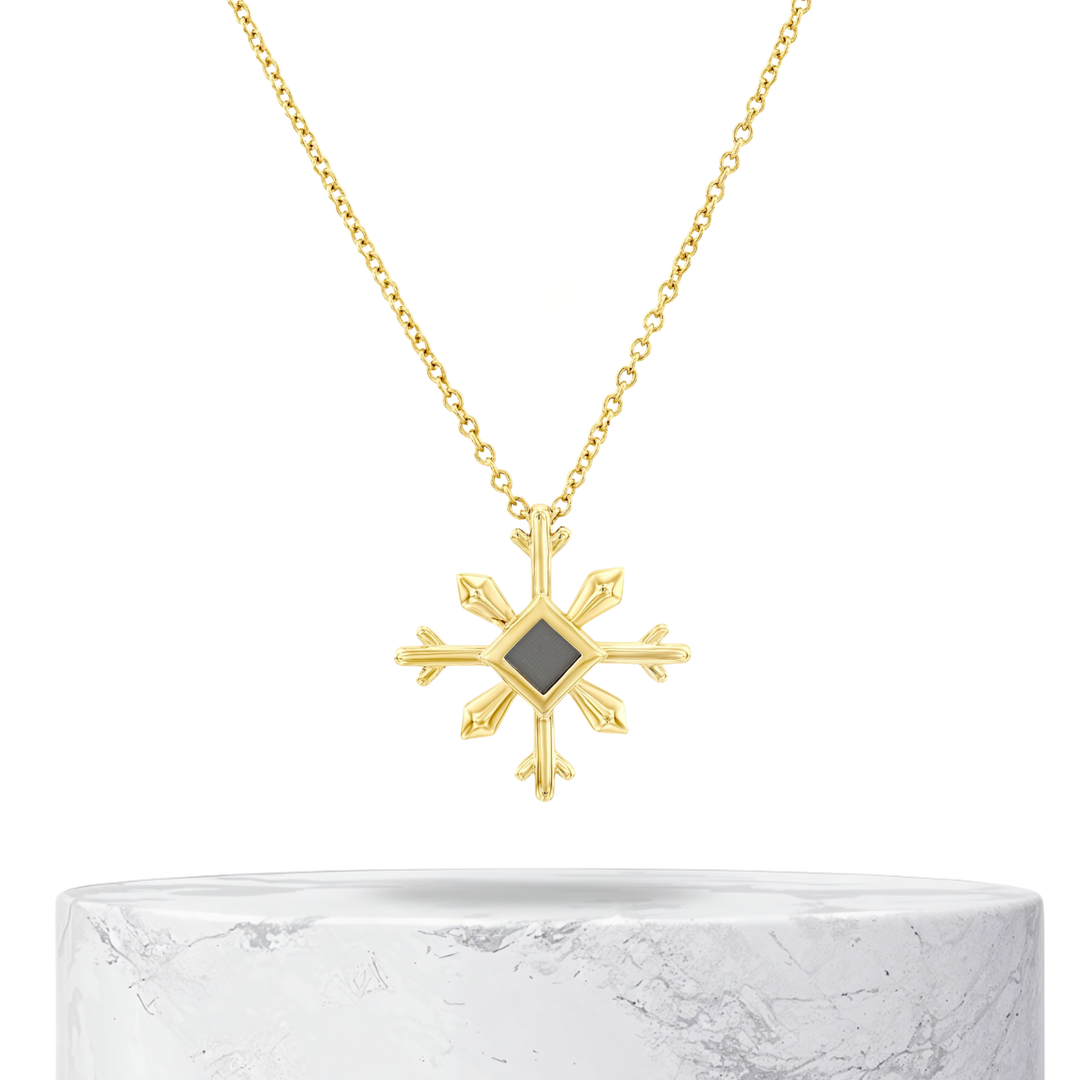 Snowflake Necklace | Gold and White