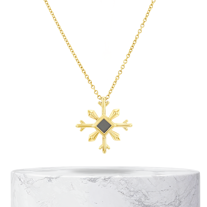 Snowflake Necklace | Gold and White